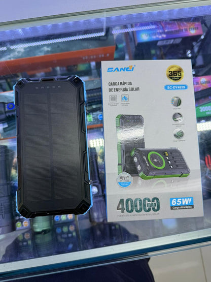 🔋☀️ CARGADOR SOLAR 40000mAh POWER BANK ⚡📱 ¡Energía ilimitada donde vayas! 🚀